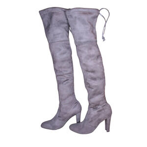 Stuart Weitzman Highland Over The Knee Suede Boots Gray Size 39 / 8.5
